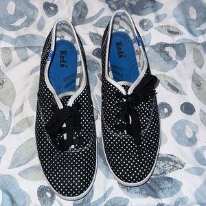 Black White Polka Dot Women’s Keds Tennis Shoes Size 7.5 Casual Sneakers